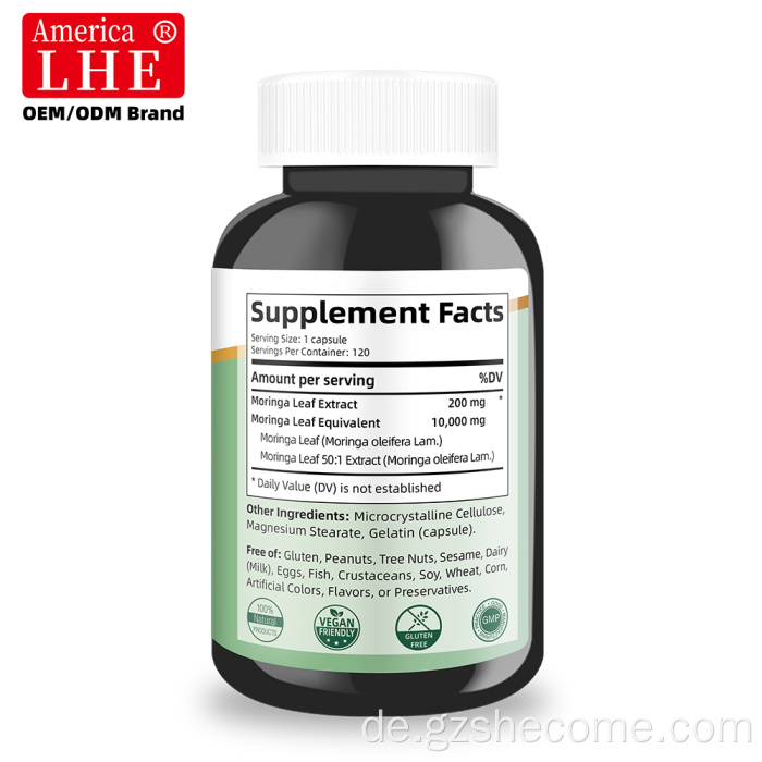 Shecome Moringa-Kapseln, antioxidative Energie, Immununterstützung